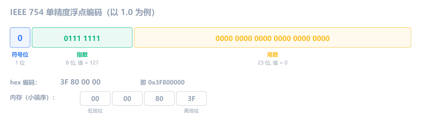 IEEE 754 单精度浮点编码布局